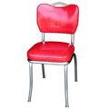 Richardson Seating Corp Richardson Seating Corp 4261CIR 4261 Handle Back Diner Chair -Cracked Ice Red- with 2 in. Box Seat  - Chrome 4261CIR